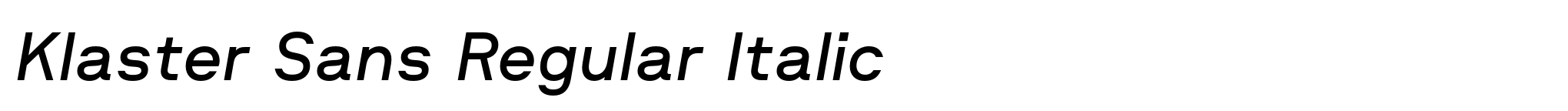 Klaster Sans Regular Italic image